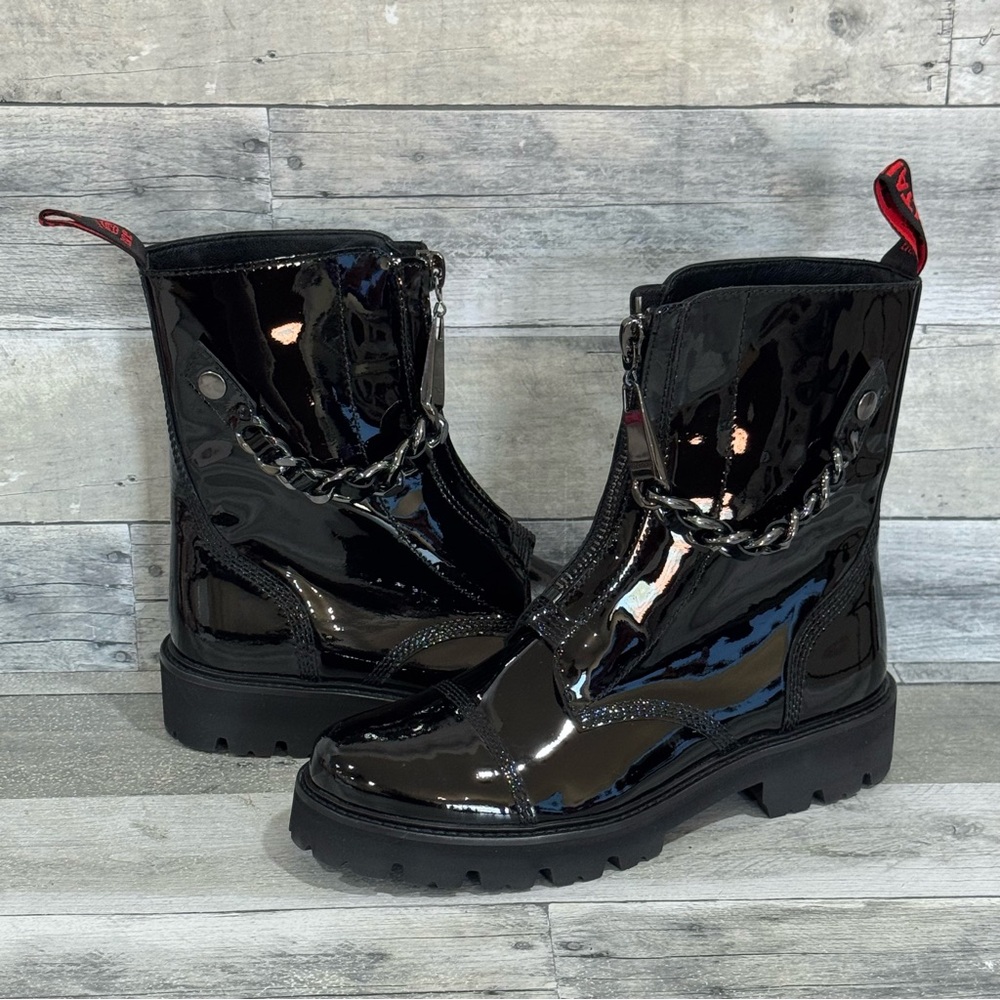 Zadig & Voltaire Women's Black Joe Cecilia Patent Leather Ankle Boots - Sz-8.US